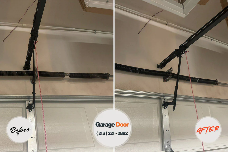 Before and after: garage door repair Cuba City, WI